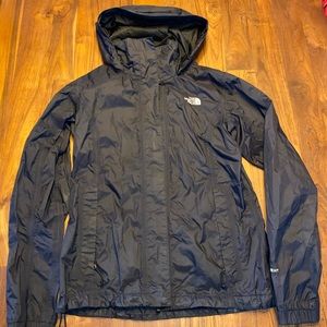 Black North Face Full Zip Windbreaker/Rain Jacket Size Small.